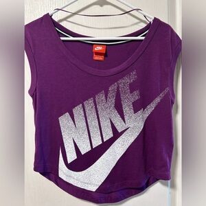 Nike Shirt Women’s Small Purple Swoosh Crop Sleeveless